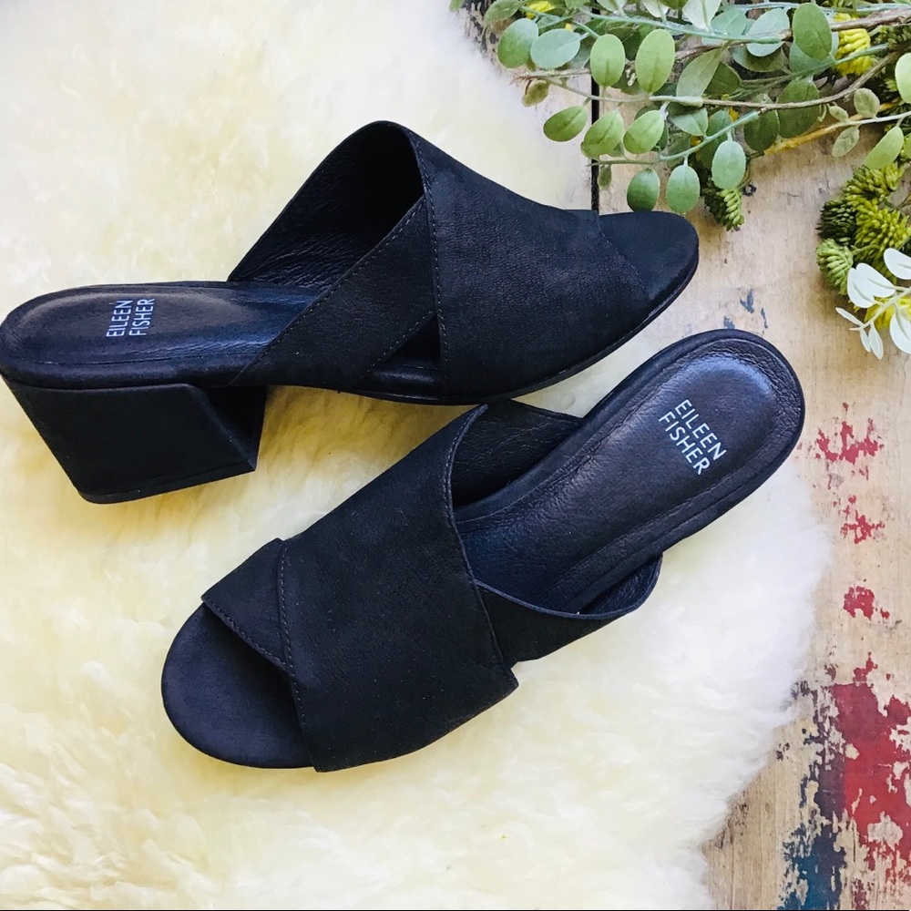 EILEEN FISHER black mules Sz 6.5 New
